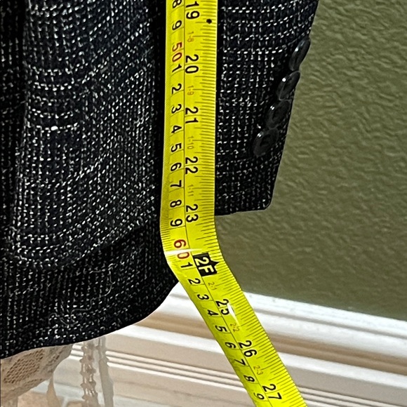 Adolfo Charcoal and White Patterned Blazer - Picture 7 of 7